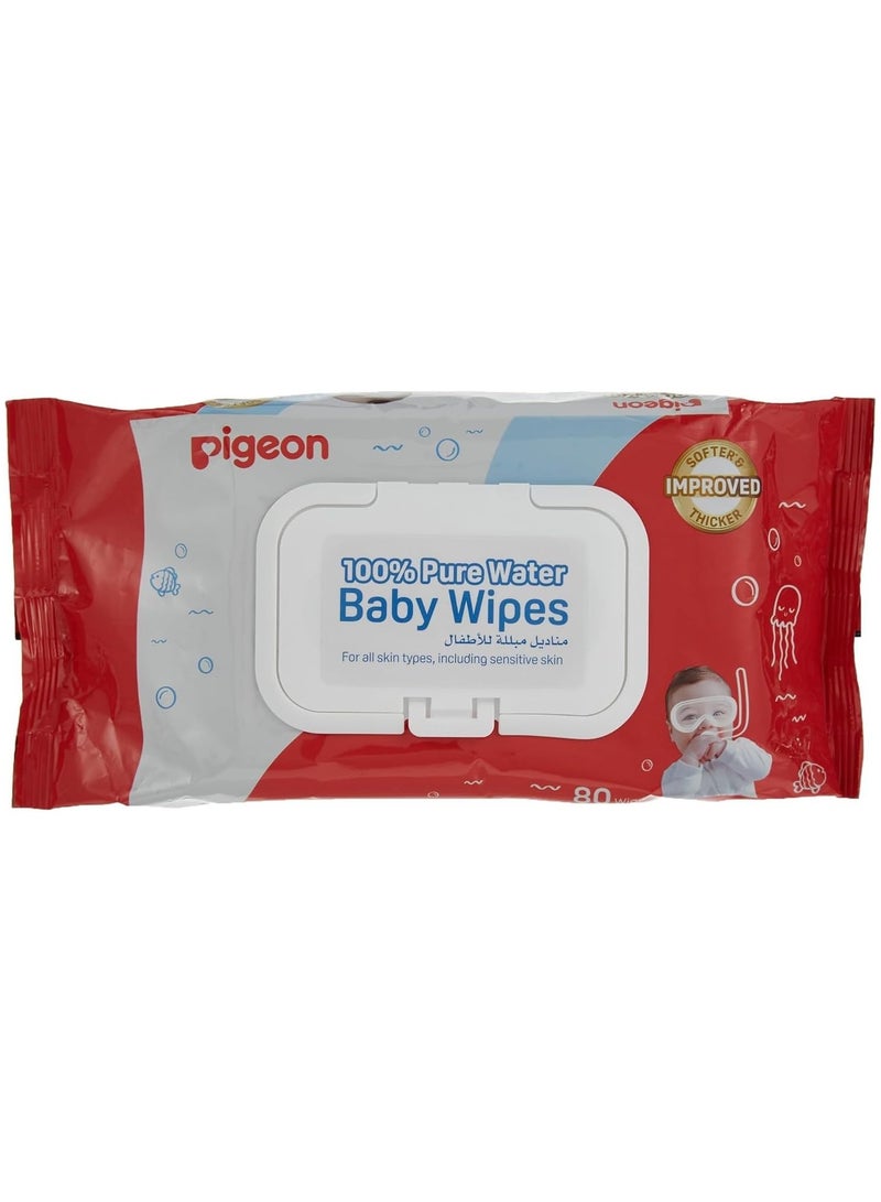 Pigeon Pure Water Extra Soft Baby Wipes 80 Pack