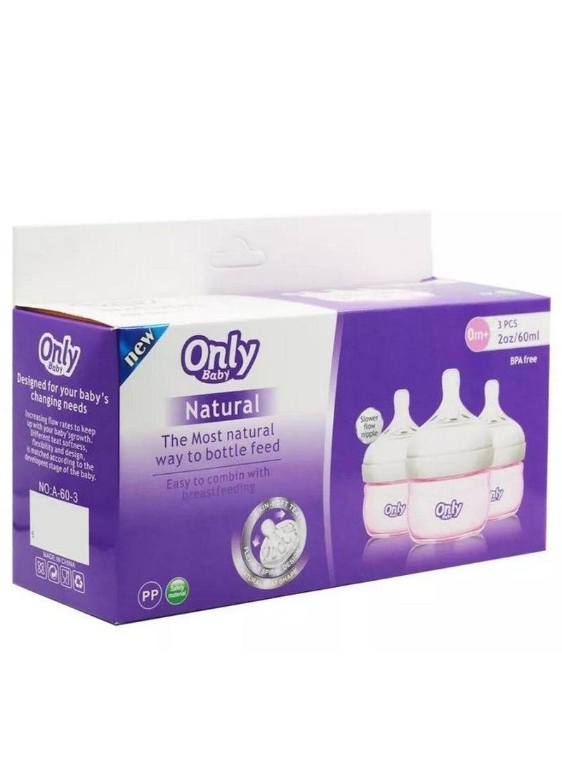 Only Baby Set Of 3 Baby Bottles
