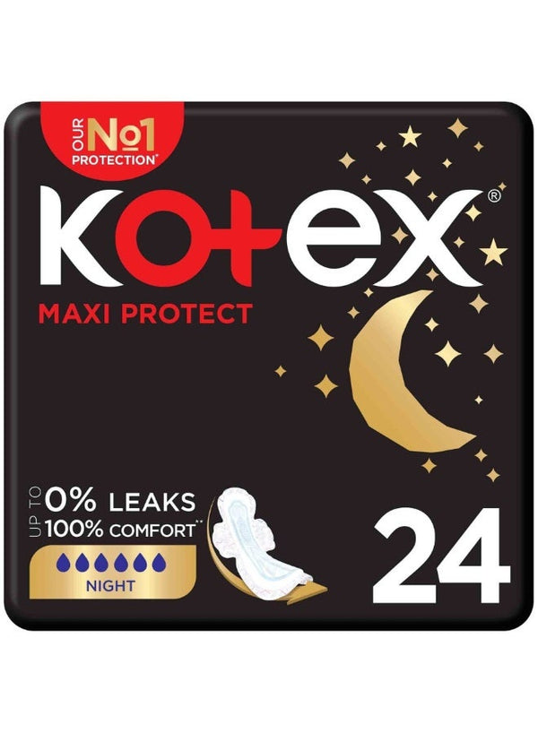 Kotex Maxi Protect Overnight Pads 24 Pcs