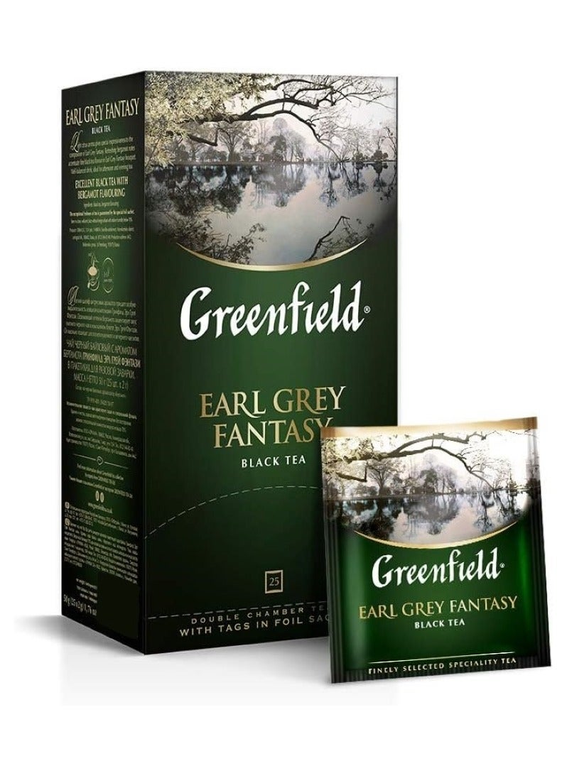 Earl Grey Fantasy Black Tea 25 Bags Greenfield