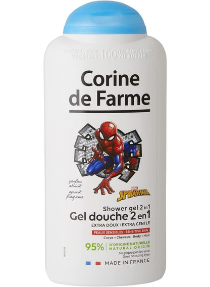 2-in-1 shower, 2-in-1 shower gel, body wash, corine de farme, dermatologically tested, gel clear, marvel spider-man, marvel spider-man 2-in-1, sensitive skin, shower gel, shower gel clear, skin fun, spider-man 2-in-1, spider-man 2-in-1 shower, time fun