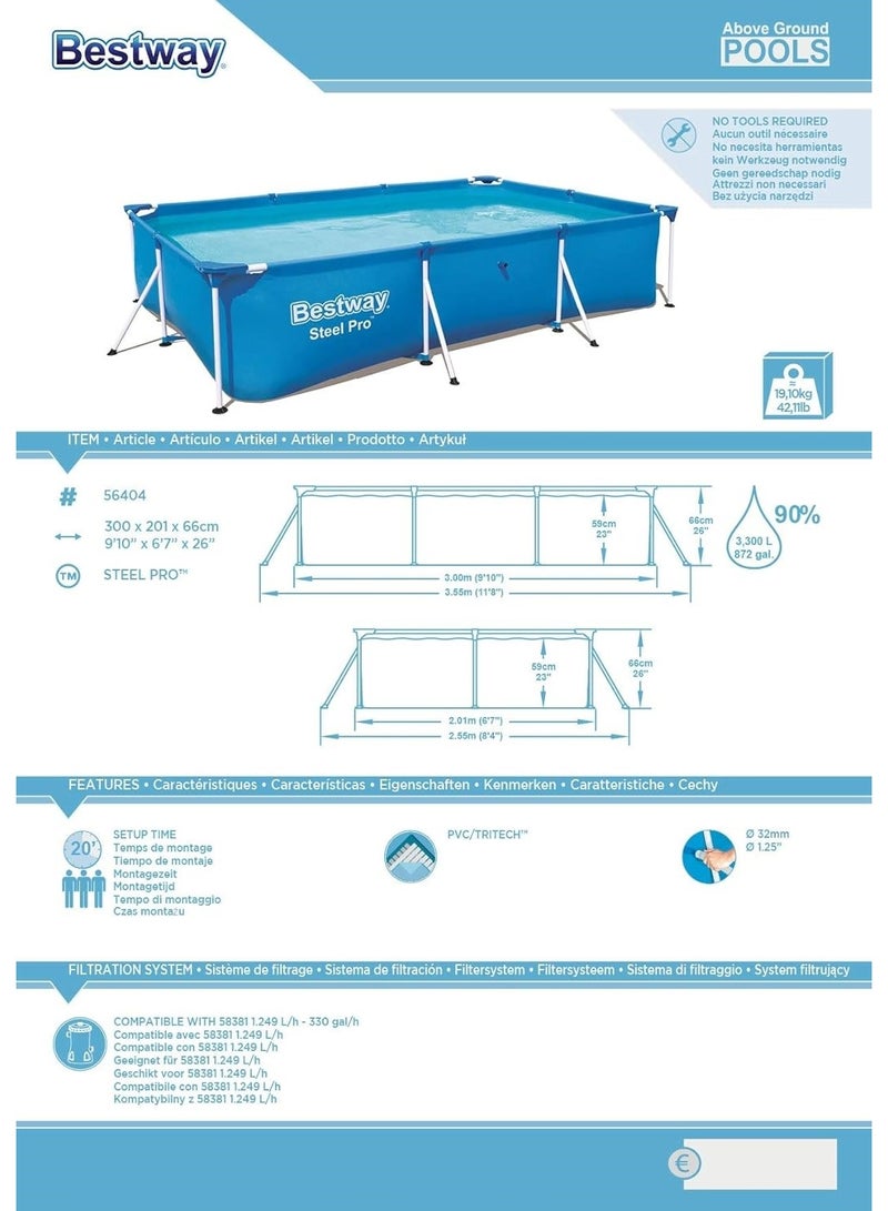 Bestway Steel Pro Above Ground Pool - Luxury Summer Fun