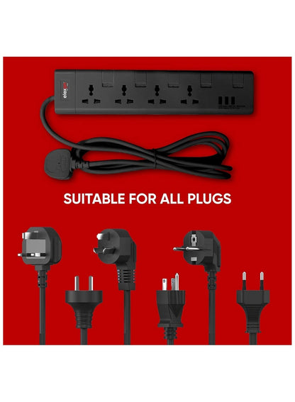Elexon 4 Way Power Extension with USB Ports