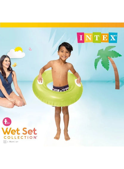 INTEX Hi Gloss Tube Green Inflatable Pool Ring 76 CM