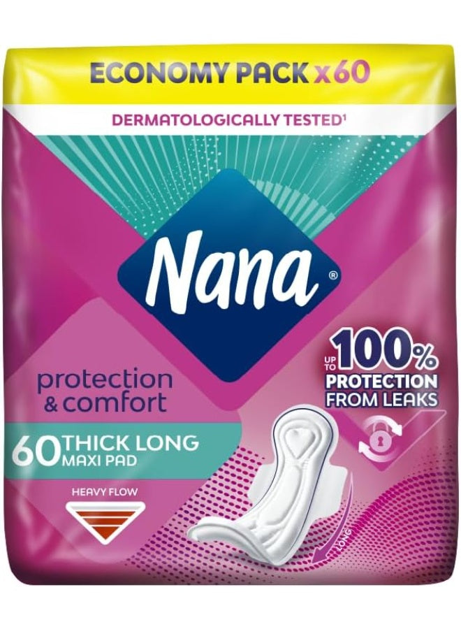comfort maxi, comfort maxi thick, flow sanitary, flow sanitary pads, heavy flow, heavy flow sanitary, long heavy, long heavy flow, maxi thick, maxi thick long, nana, protection comfort, sanitary pads, thick long, thick long heavy