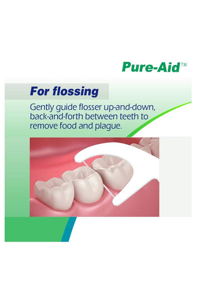 PURE AID Dental Flossers Mint Flavor 90 Ct