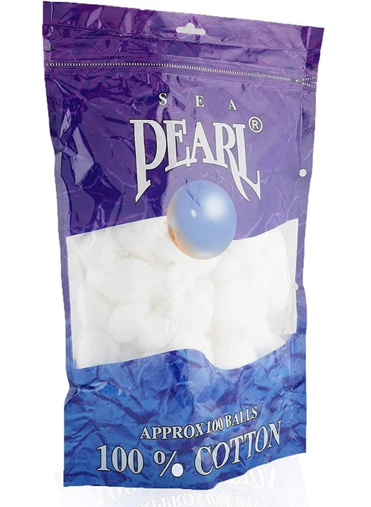 Sea Pearl Cotton Balls 100 Pieces Pack White