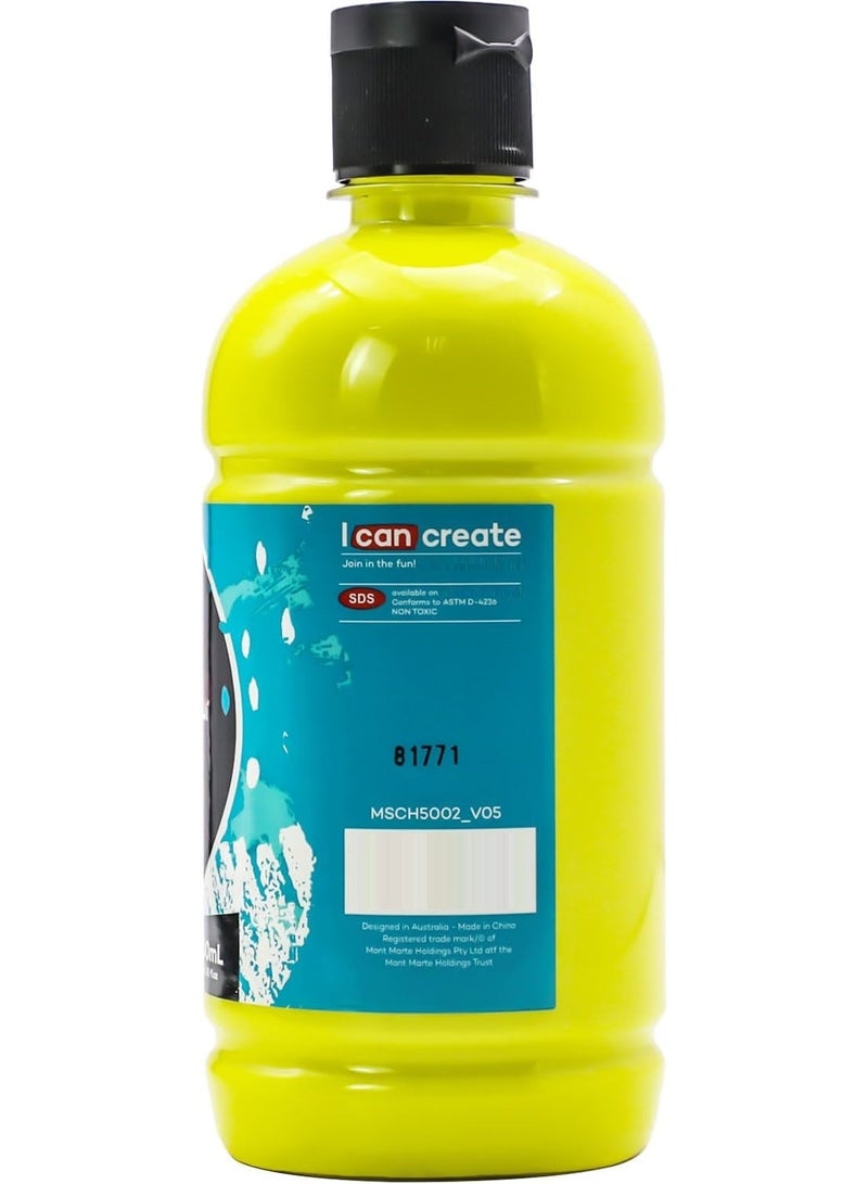Mont Marte Lemon Yellow Acrylic Paint 500ML