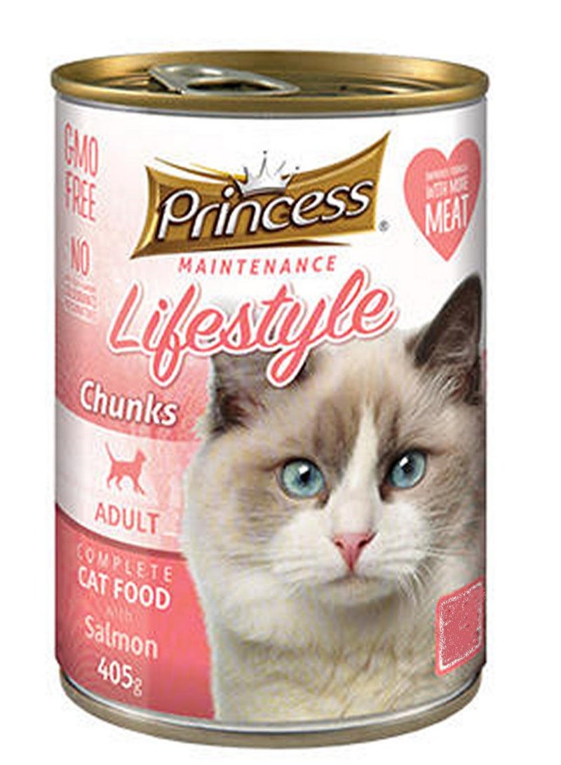Princess Maintenance Lifestyle Salmon Chunks Cat Food 405G
