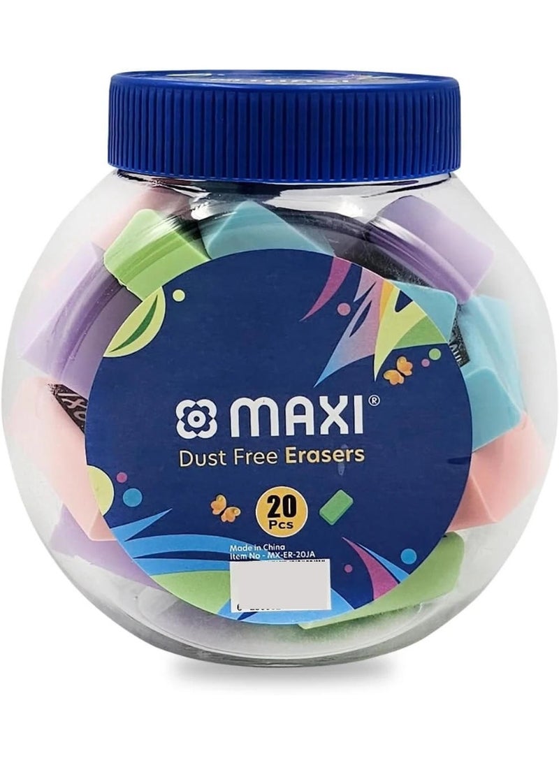 Maxi Classic Dust Free Eraser Jar - Pack of 20