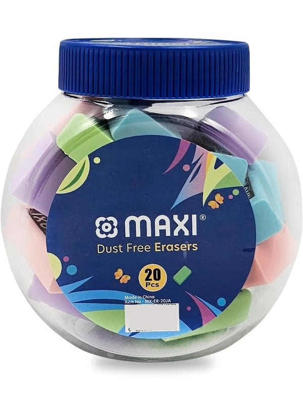 Maxi Classic Dust Free Eraser Jar - Pack of 20
