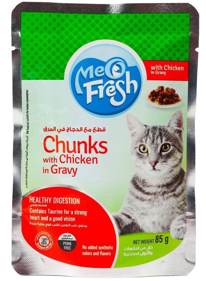 MEO Fresh Cat Food Chunks With Chicken In Gravy
