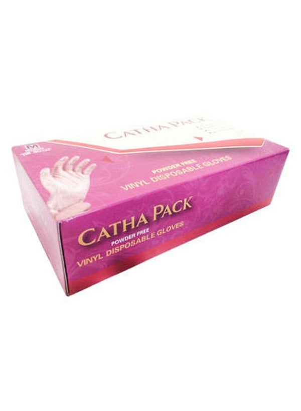 CATHA PACK Vinyl Gloves Powder Free Medium 100 Pack