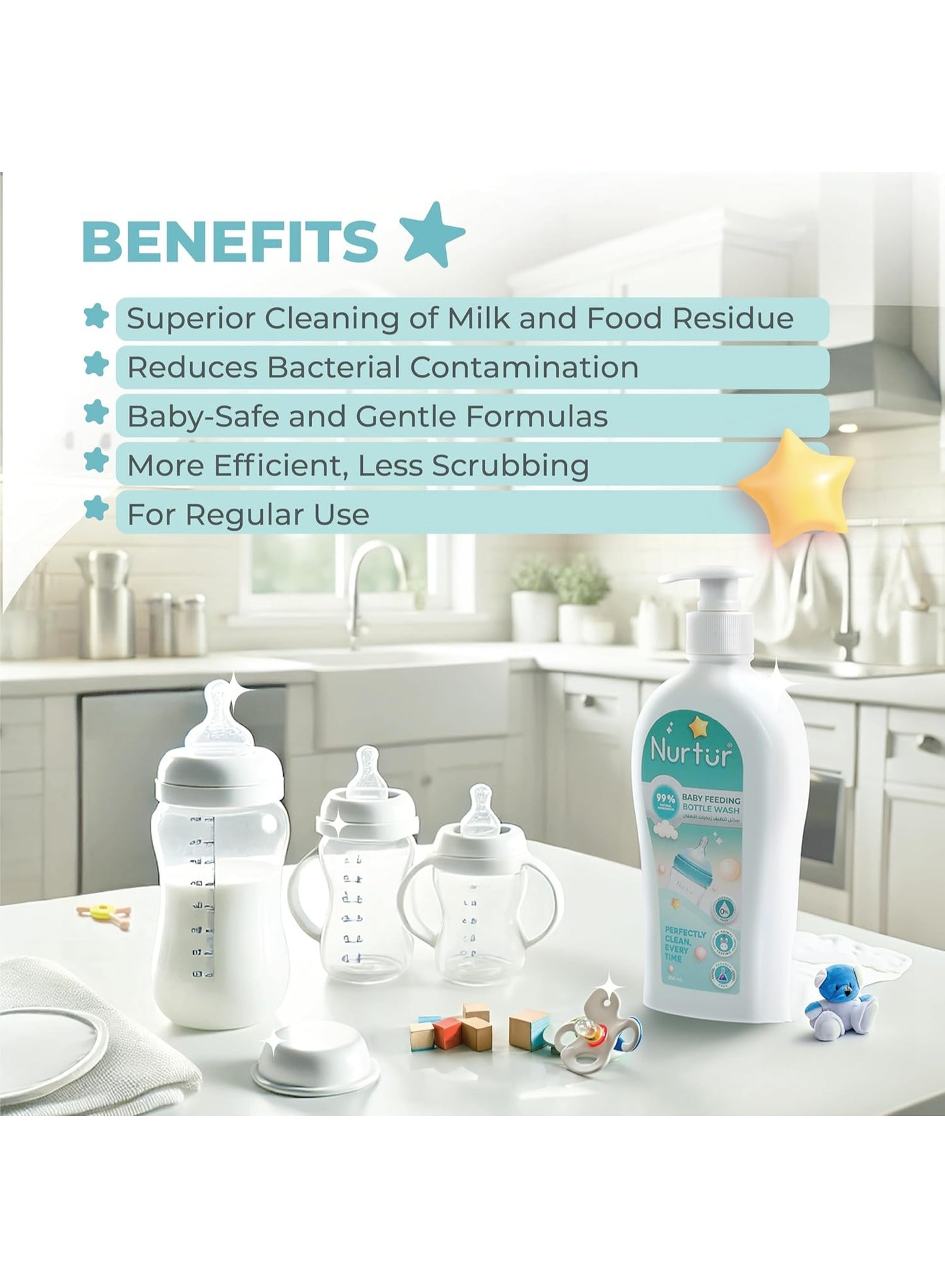 500ml, Baby Bottle Cleaning Liquid, Nurtur