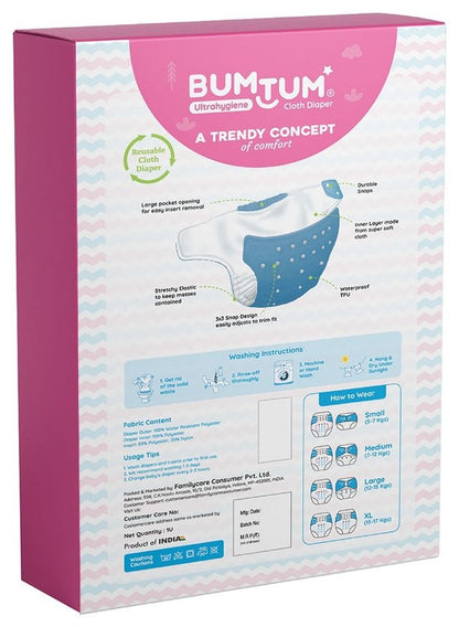 Bumtum Baby Cloth Diaper Free Size Pink