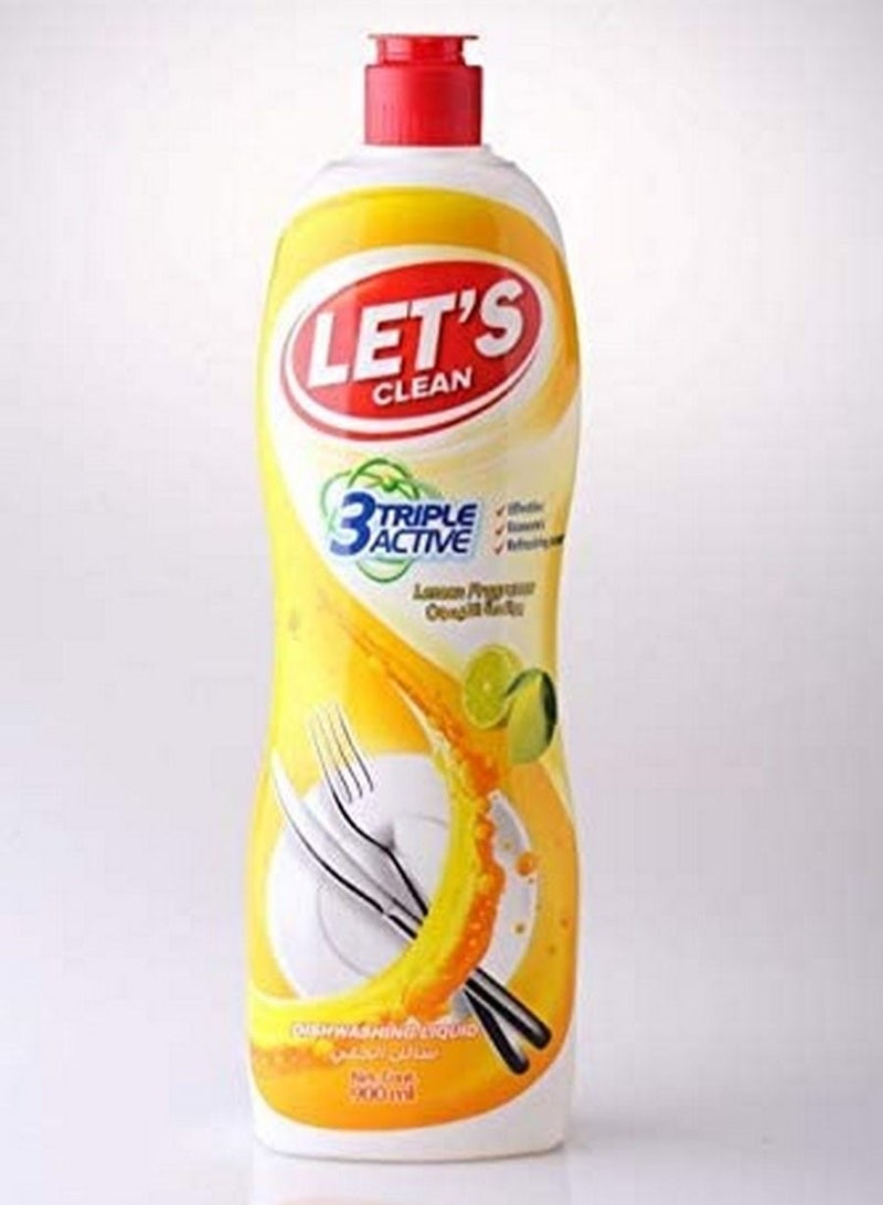 LET'S CLEAN Lemon Dishwashing Liquid 900 Ml
