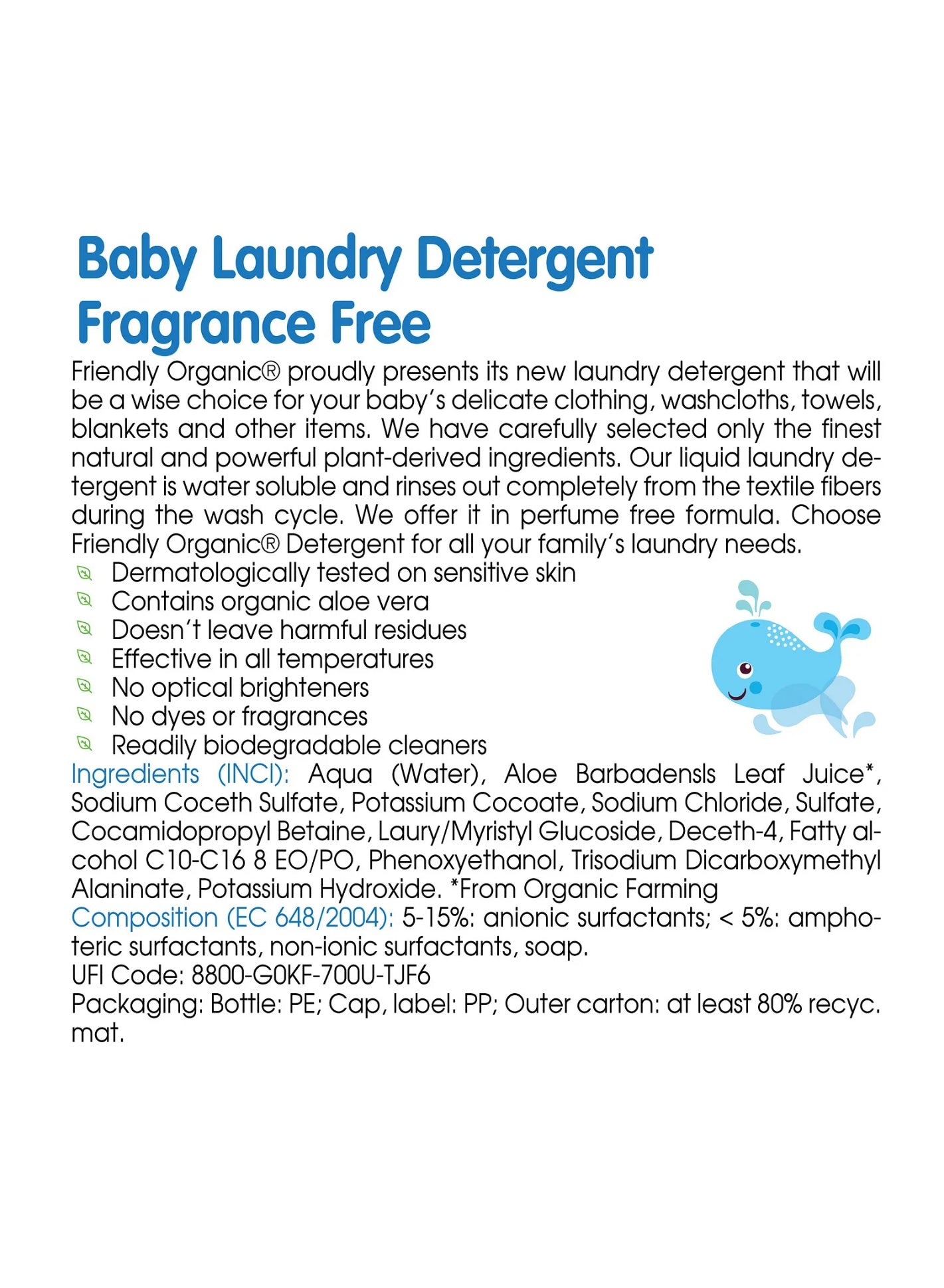 1Liters, FRIENDLY ORGANIC, Liquid Detergent