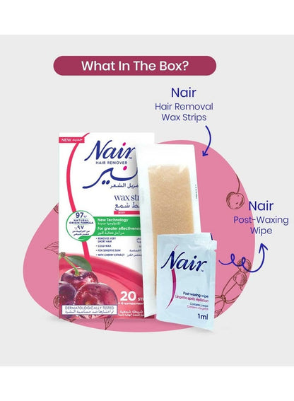 Nair Body Wax Strips With Cherry Extracts