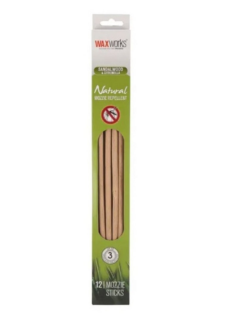 Waxworks 12-Piece Citronella & Sandalwood Incense Set