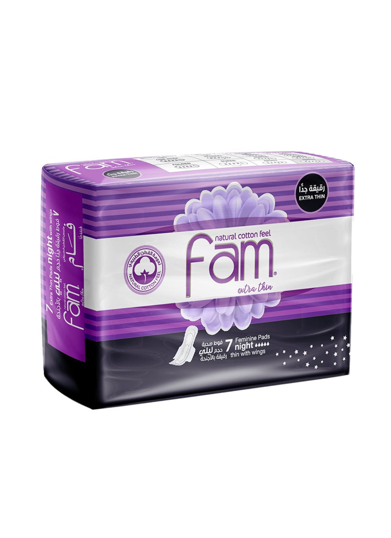 Fam Feminine Napkins Extra Thin Night with Wings