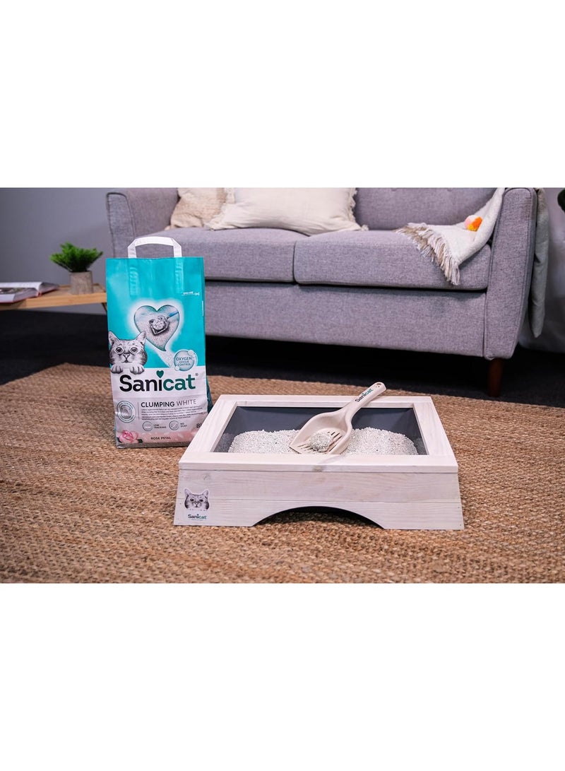 Sanicat White Clumping Cat Litter 8L Rose Petal Scent