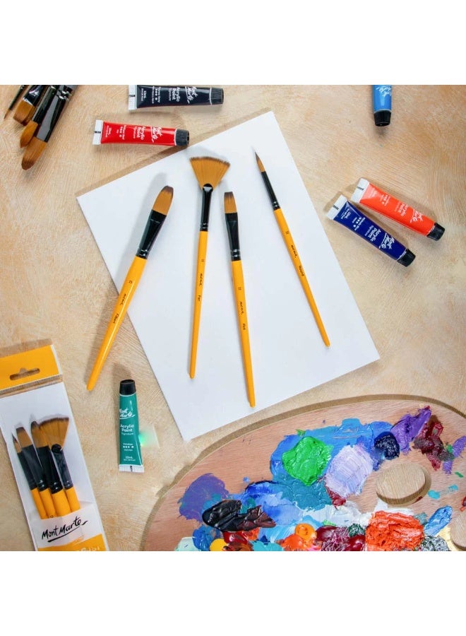Mont Marte Acrylic Brushes Set 4Pc