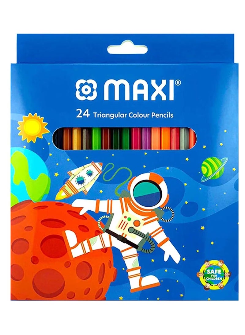 Maxi Triangular Colour Pencils 24 Pcs