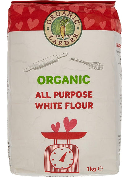 all purpose, baked goods, breads roti, every time, flour 1kg, flour free, organic larder, plant-based, purpose white, purpose white flour, vegan, white flour, white flour 1kg, wide range