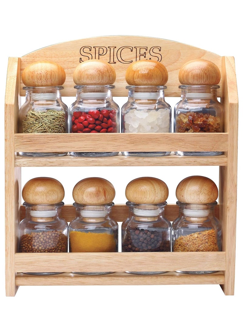BILLI Spice Bottles With Rack - 8 Pieces