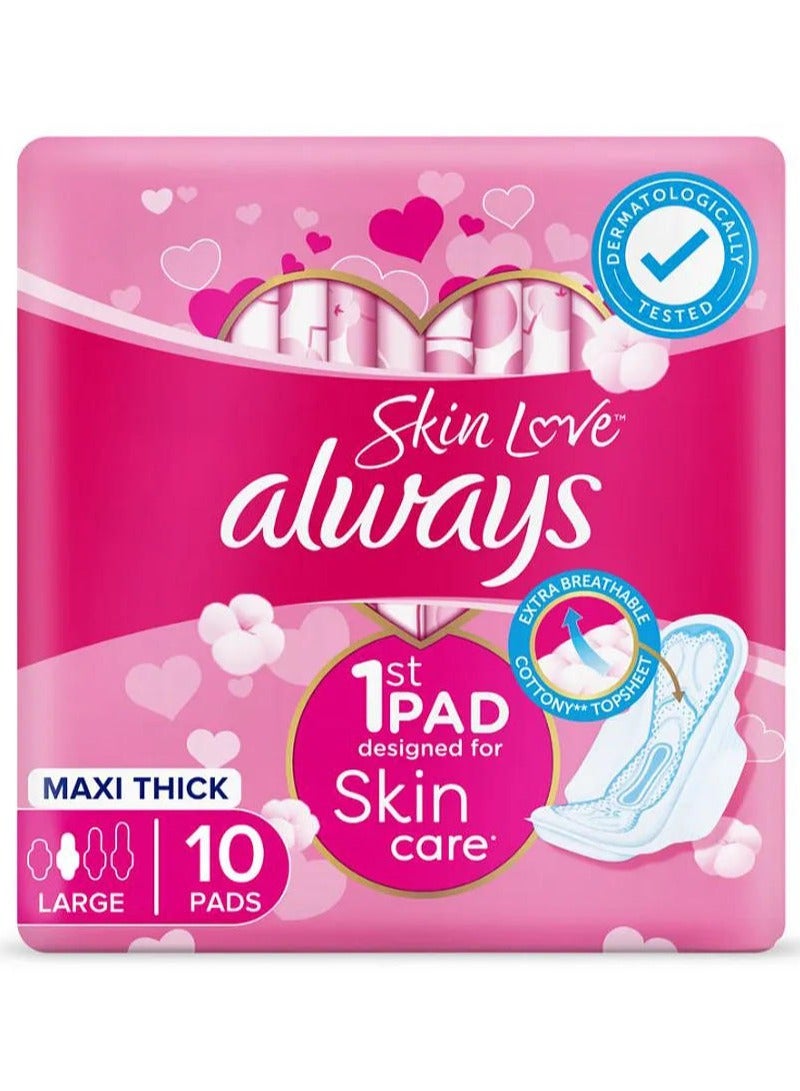 Always Cotton Skin Love Sanitary Pads - 10 Large Pads