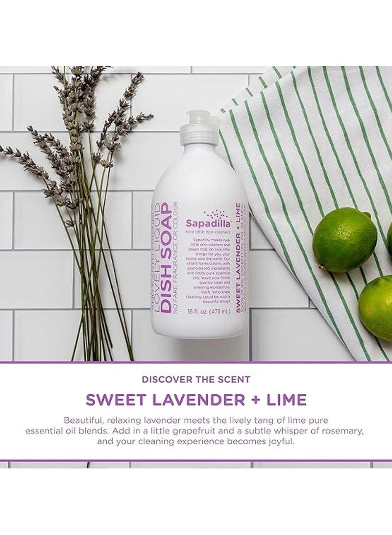 Sapadilla Liquid Dish Soap 473 ML - Sweet Lavender & Lime