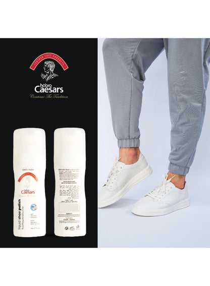 caesars liquid, caesars liquid white, cool dry, dutch & habro, gloss water, gloss water resistant, liquid white, liquid white shoe, safe safe, shoe polish, water resistant, wear dirt, white shoe, white shoe polish