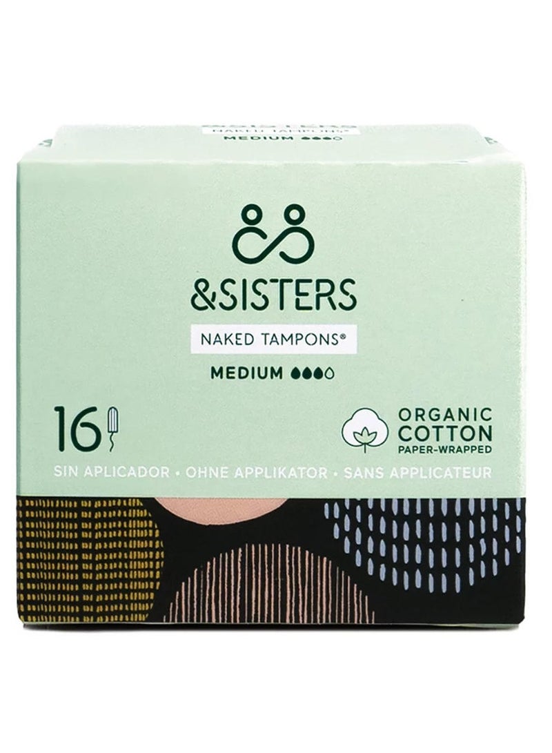 Earth-Friendly Naked Tampons Medium 16 Pack &SISTERS
