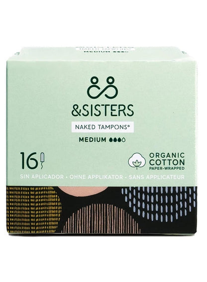 Earth-Friendly Naked Tampons Medium 16 Pack &SISTERS
