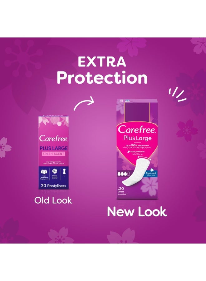 Carefree Daily Panty Liners Plus - Fresh Scent 20 Pack