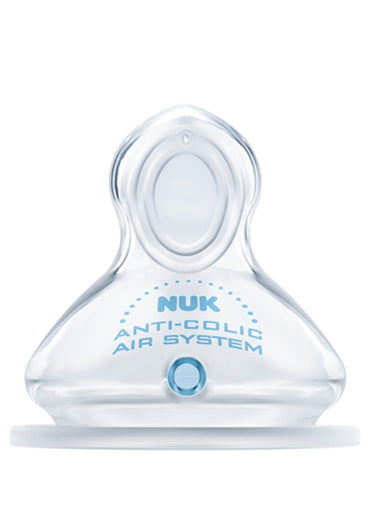 NUK First Choice+ Baby Bottle Silicone Teat With Small Feed Hole Anti Colic 0-6 Months 2 Pcs