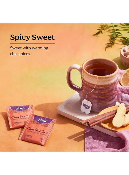 YOGI Chai Rooibos Tea Bags, Caffeine Free