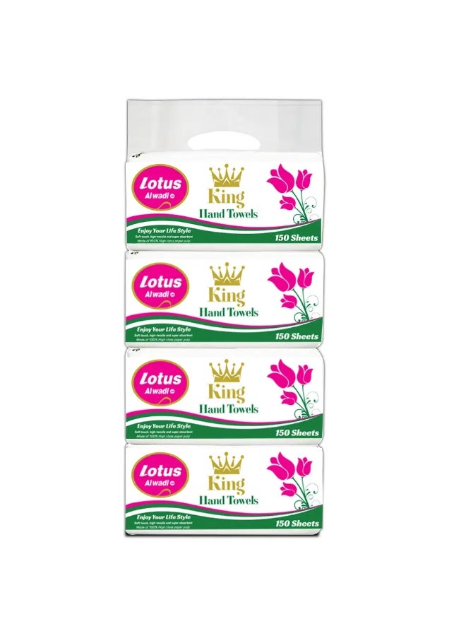 Lotus Alwadi King Interfold Hand Tissue Pack of 4