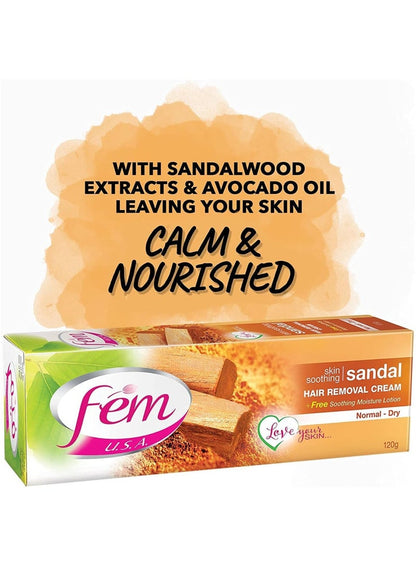 Fem Skin Soothing Hair Removal Cream with Sandal