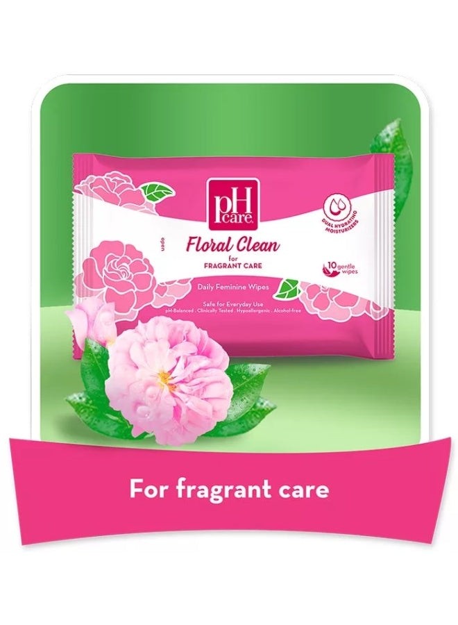 clean 10s, cool dry, daily feminine, daily feminine wipes, day takes, feminine wipes, feminine wipes floral, floral clean, floral clean 10s, hypoallergenic, one wipe, ph care, sensitive skin, wipes floral, wipes floral clean