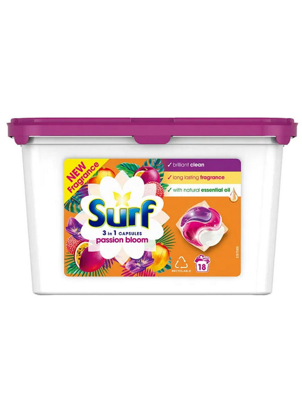 3-in-1 passion, 3-in-1 passion bloom, bloom washing, bloom washing capsules, cold wash, cool dry, dermatologically tested, laundry detergent, note keep, passion bloom, passion bloom washing, stain removal, surf, washing capsules, wear key