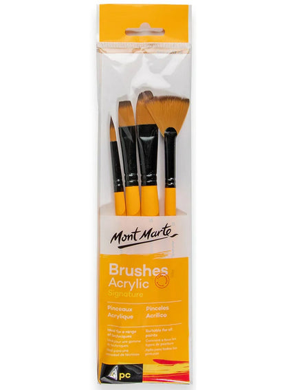 Mont Marte Acrylic Brushes Set 4Pc