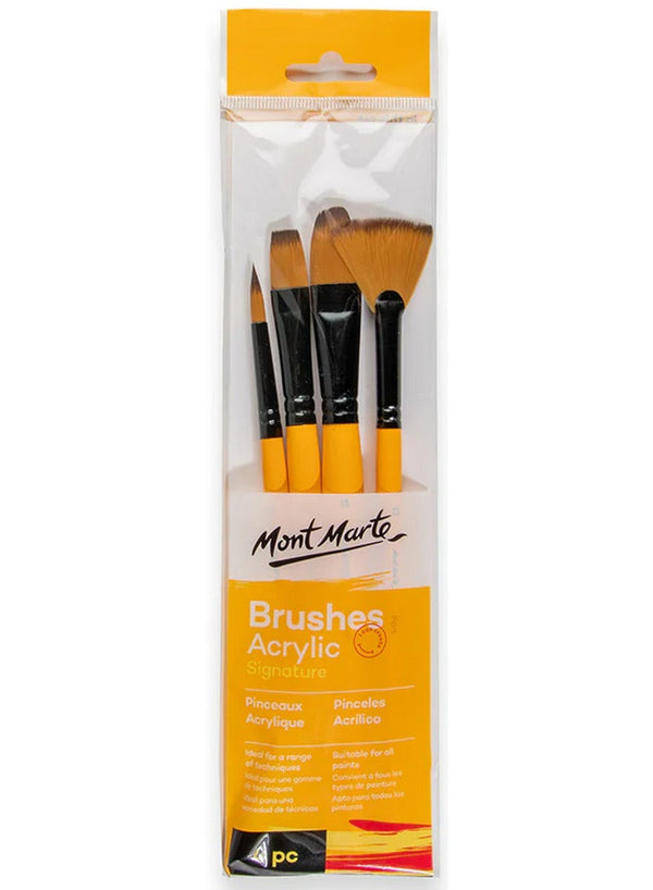 Mont Marte Acrylic Brushes Set 4Pc