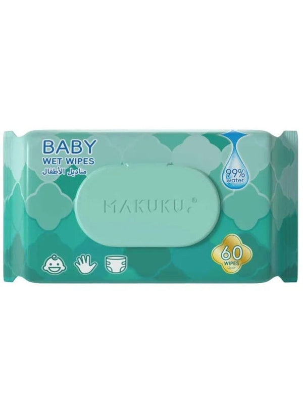Makuku 99% Water Based Baby Wet Wipes - 60 Pcs