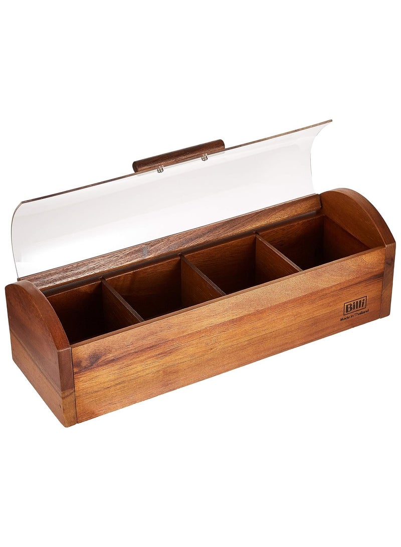 BILLI Wooden Tea Box with Acrylic Cover