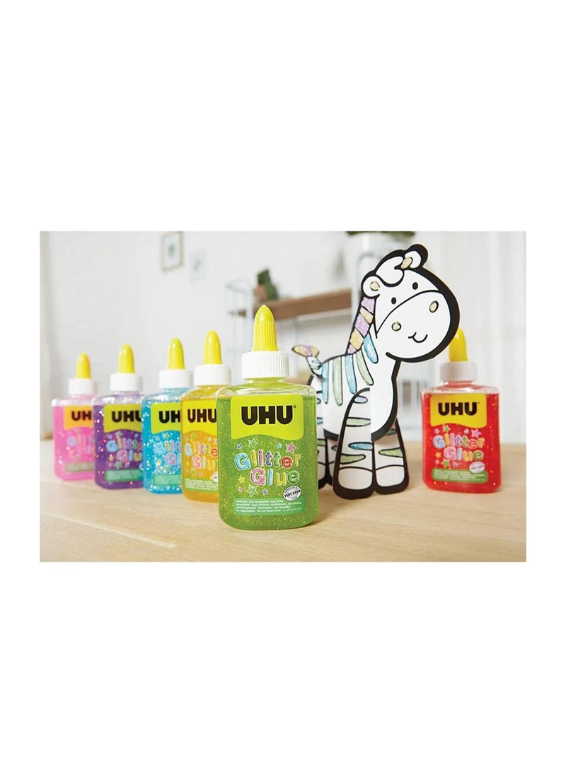 UHU Glitter Glue Red Bottle 88.5 ML
