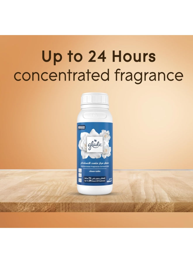 aroma adds, cap support, clean fresh, clean linen, clean linen scent, day clean, fragrance concentrate, fresh aroma, glade, linen scent, multipurpose fragrance, multipurpose fragrance concentrate, needs key, secure cap, skin keep