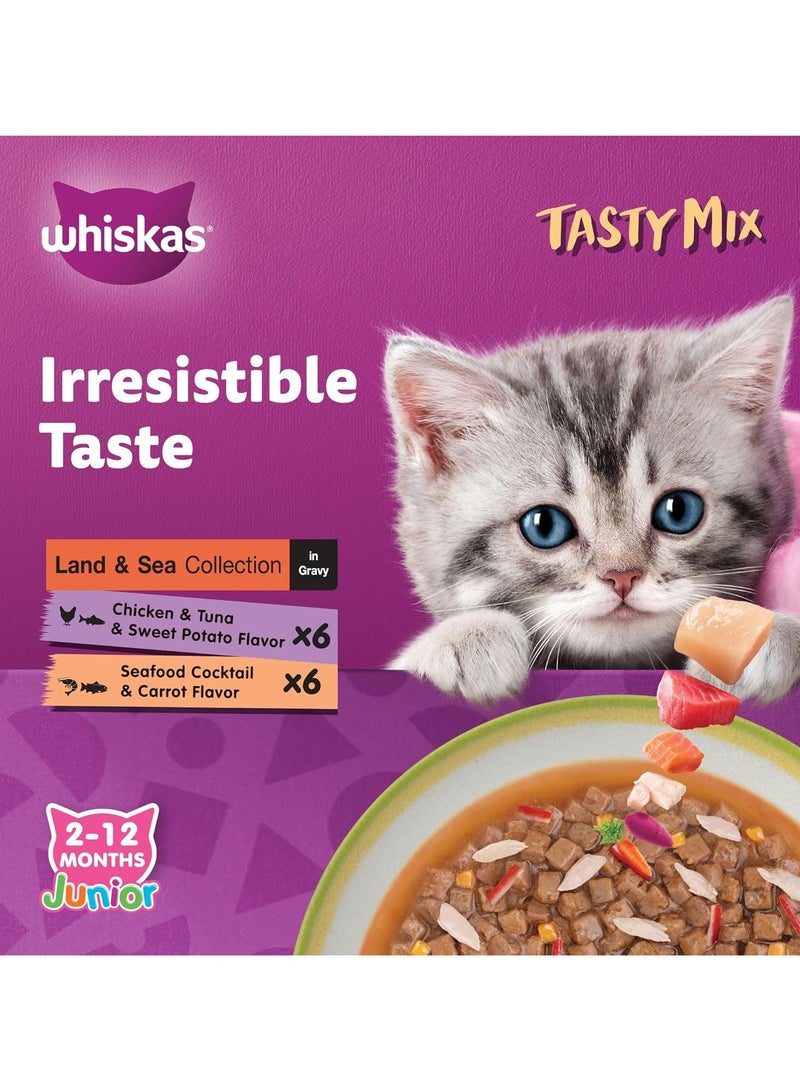 Whiskas Junior Tasty Mix Cat Food 12x70g