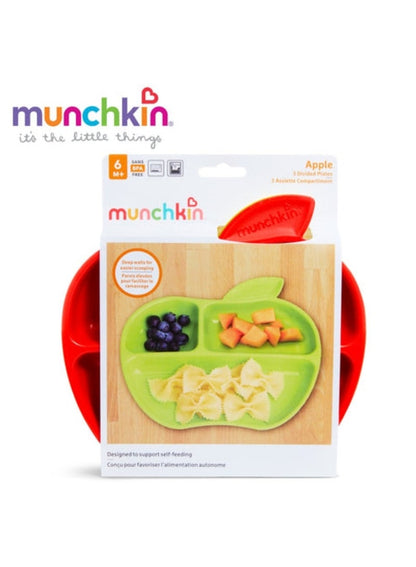 Munchkin Little Apples Divided Plate Pack of 3