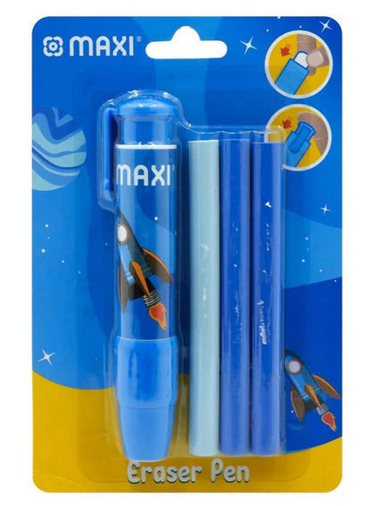 Maxi PVC Free Eraser Pen With Refill Blue